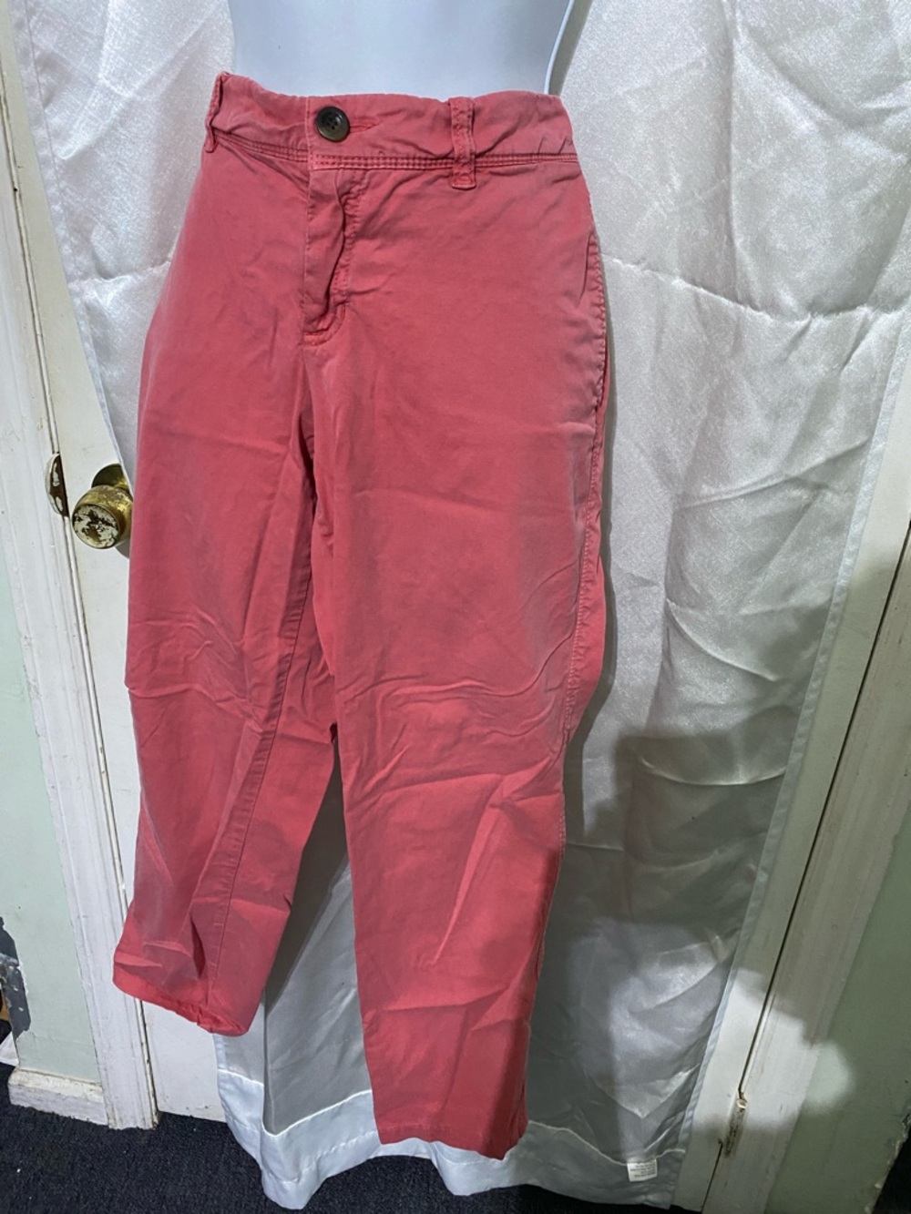 Gap Coral Pink Straight-Leg Cotton Khakis